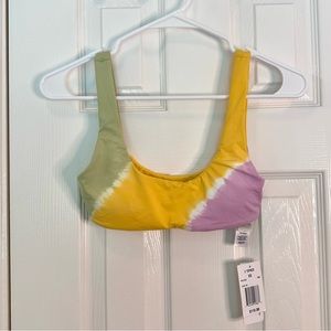 NWT L*Space Lizzie Tie Dye Bikini Top in Diagonal Sunburst, XS